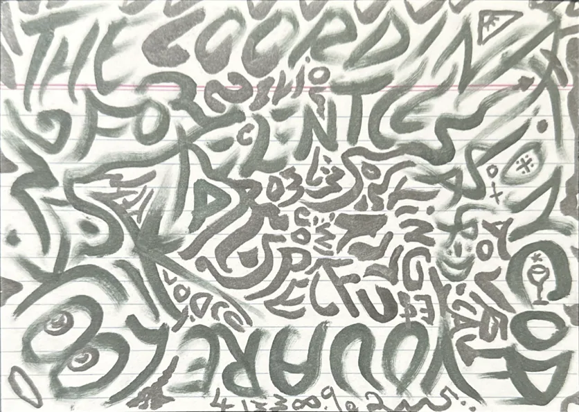 Hand-drawn coordination code card