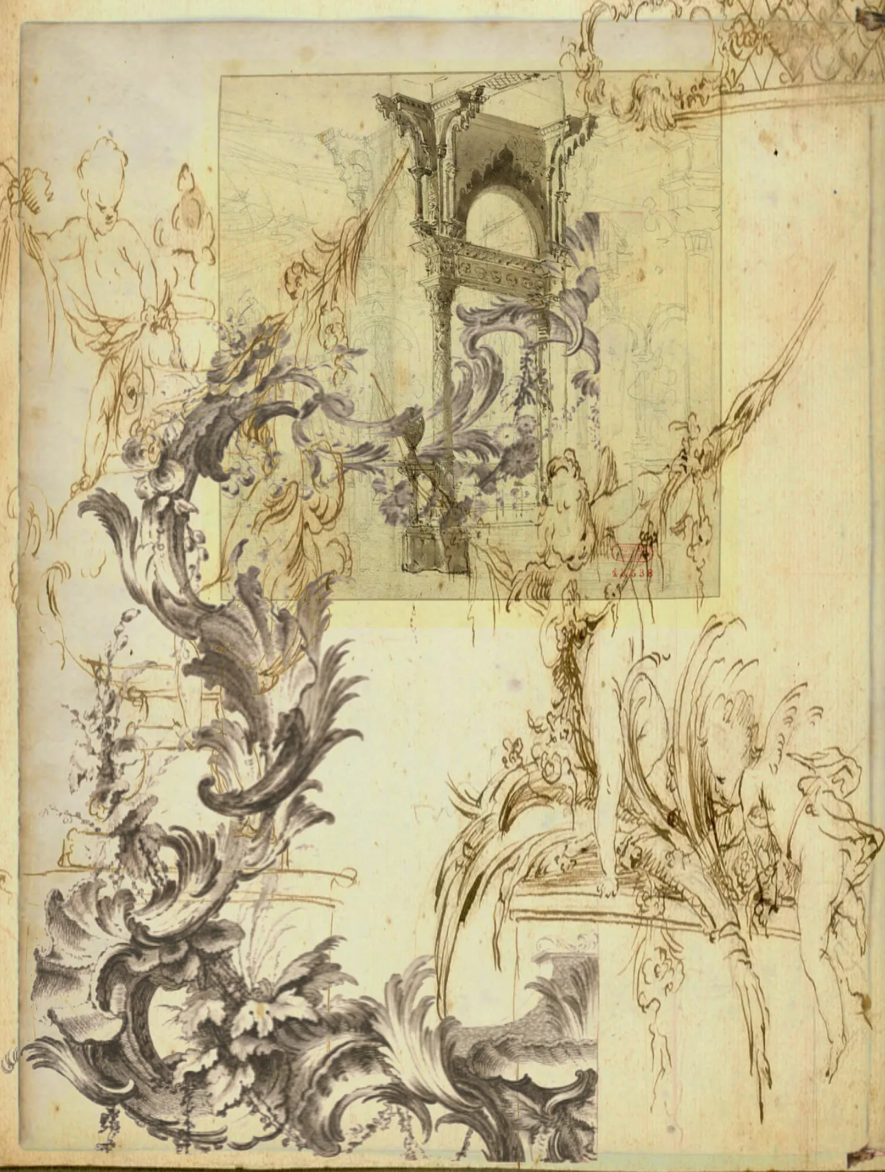 Architectural sketch collage